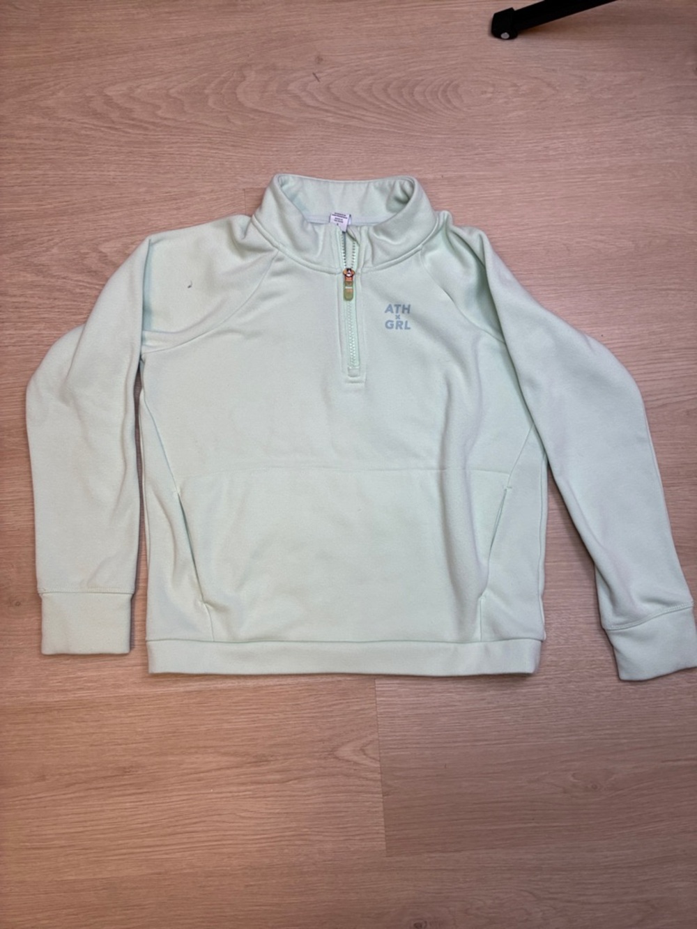 Athleta Mint Green Half-Zip Pullover with ATH x GRL Logo L/12